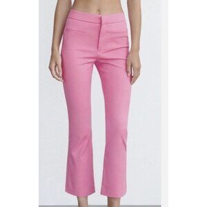Zara Women's Mini Flare Trousers Pants Pink  High Waist Bubble Gum Size Medium